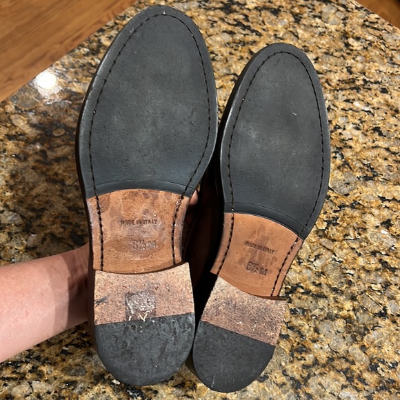 Barneys New York Brown Leather Loafers - Picture 4 of 4